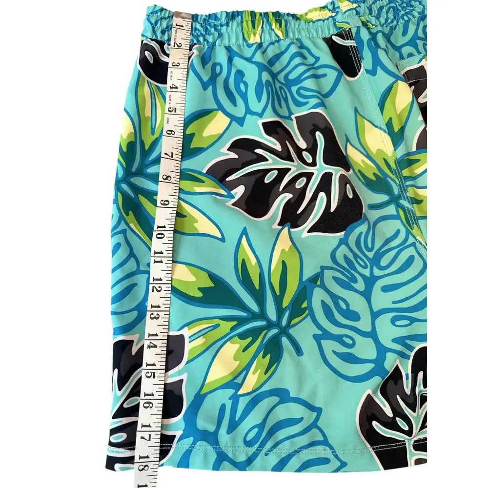 Hurley Cannonball Volley Swim Shorts Men XL‎ Aqua Tropical Leaf